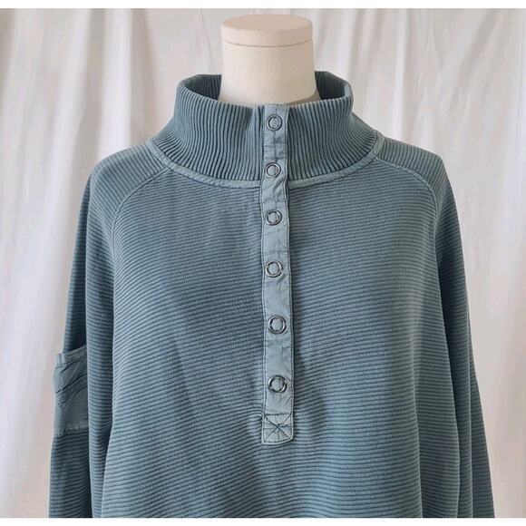 Free People Movement *IN BLUE* So Fly Henley Pullover Sweatshirt Medium - Picture 5 of 13